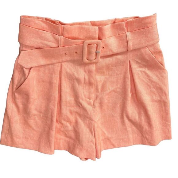 Veronica Beard Ashford Linen Short in Heathered Bright Coral NWT Size 8 - Picture 6 of 8